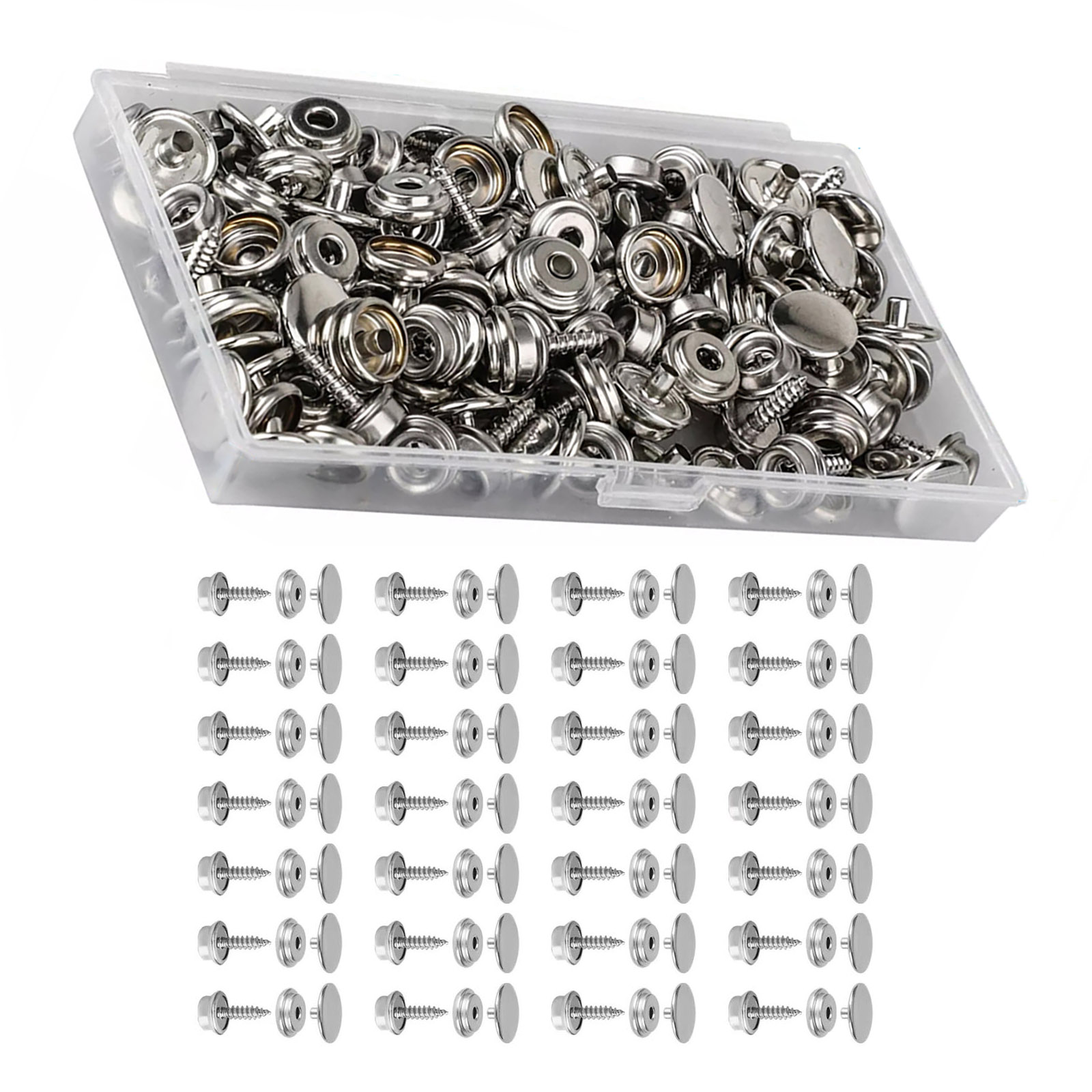 Snap Fastener Set - 50 комплектов, набор кнопок-застежек для лодки,