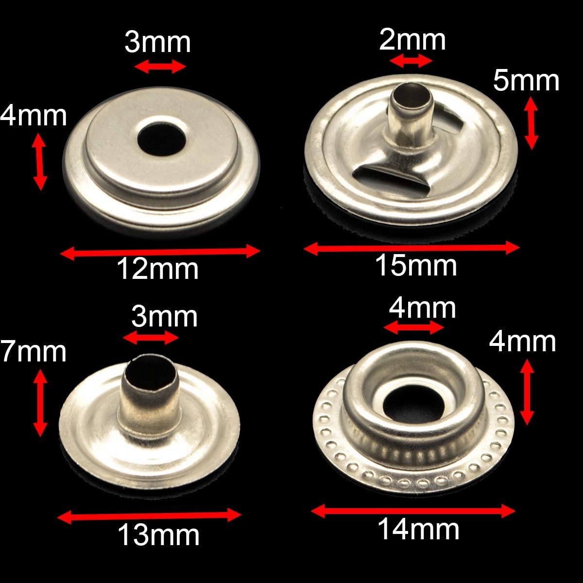 Snap Fastener Set - AB51 72 шт. 15 мм застежка-кнопка