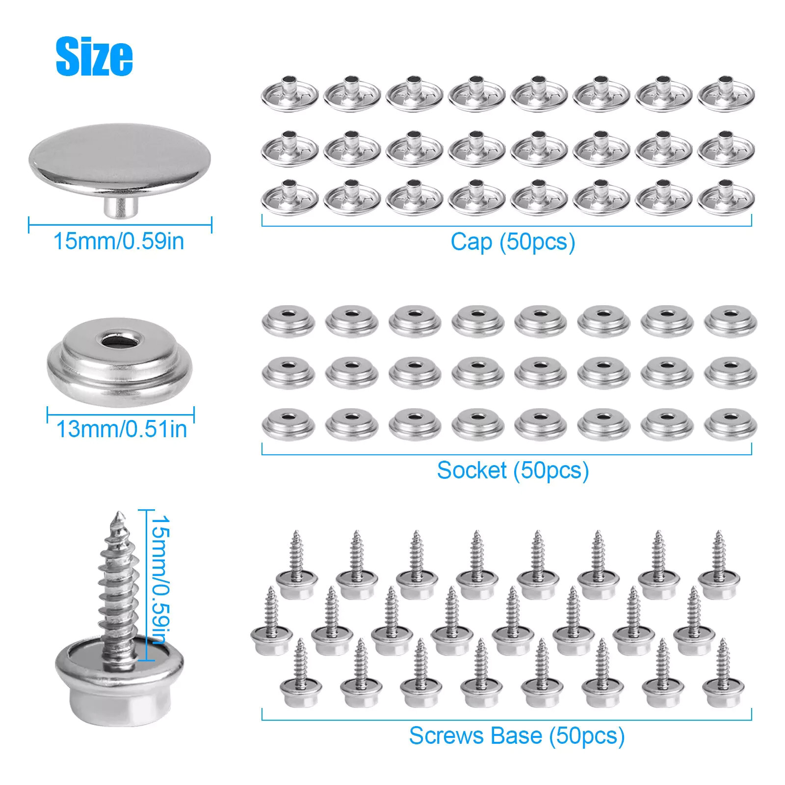 50 комплектов, набор кнопок-за – обзор и цена Snap Fastener Set