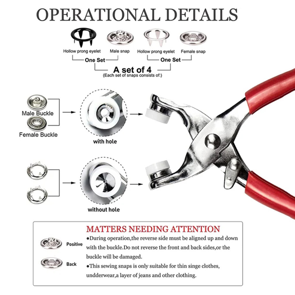 Набор из 50/100 штук: Цветные  – обзор и цена Snap Fastener Set