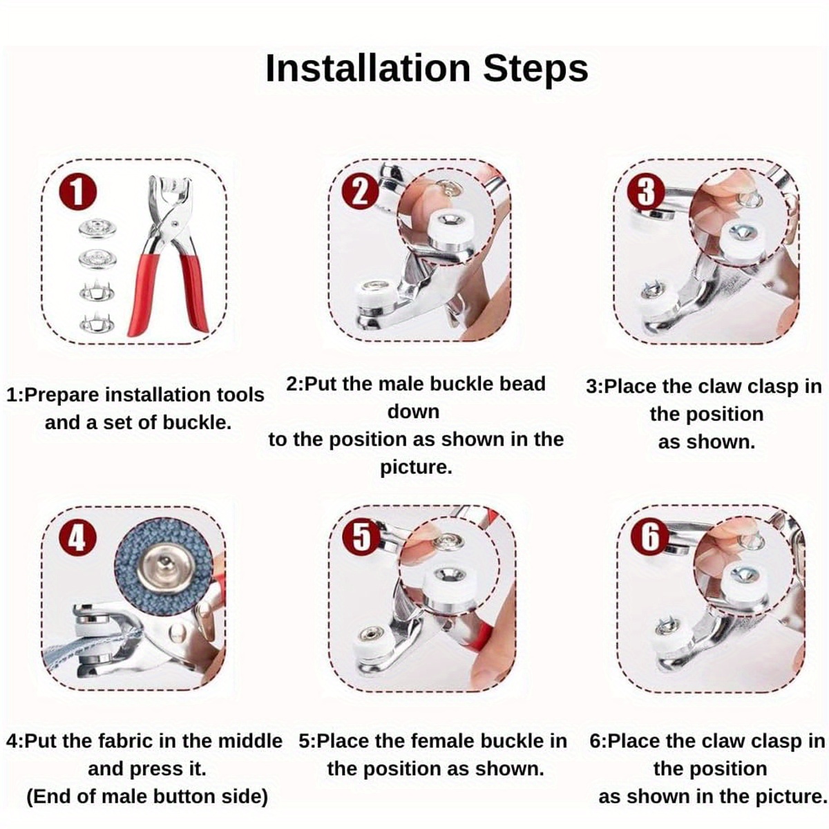 100 шт. металлические кнопки с – обзор и цена Snap Fastener Set